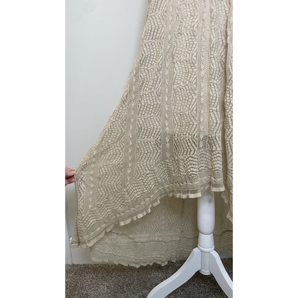 Cottagecore Fairy Coquette Romantic Lace Dress Boho Bridal Prairie Angel Size 4 - Picture 8 of 12
